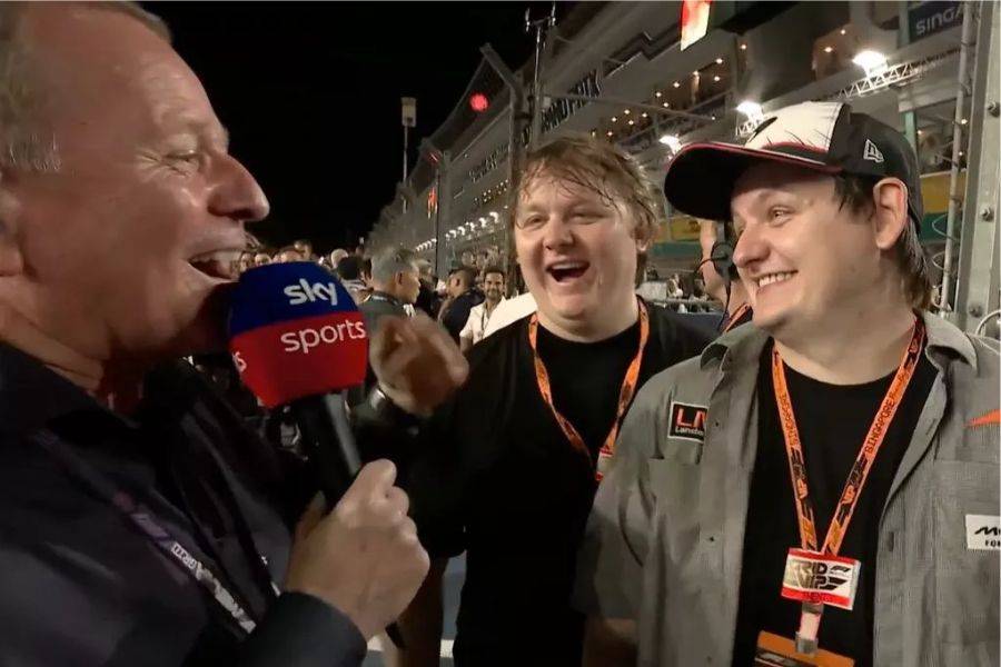 LEWIS CAPALDI LAUGHS OFF MARTIN BRUNDLE’S ACCIDENTAL SNUB 